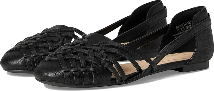 Journee Collection Ekko Women's Sandals Black : 11 W, Faux Leather