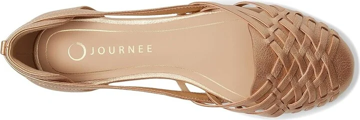 Journee Collection Ekko Women's Sandals Champagne : 8 W, Faux Leather - Image 2