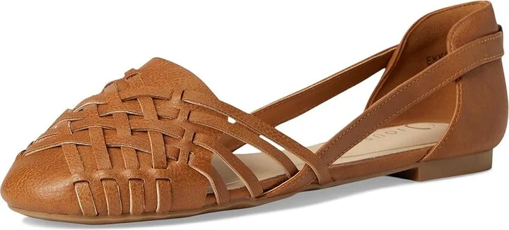 Journee Collection Ekko Women's Sandals Cognac : 6.5 W, Faux Leather - Image 5