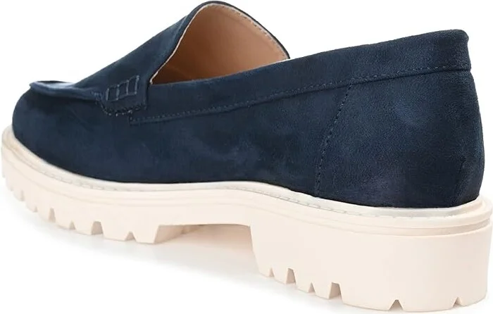 Journee Collection ERIKA Women's Flat Shoes Navy : 6 M, Faux Leather - Image 4