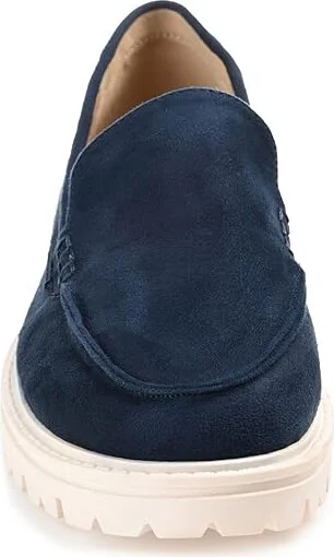 Journee Collection ERIKA Women's Flat Shoes Navy : 6 M, Faux Leather - Image 5