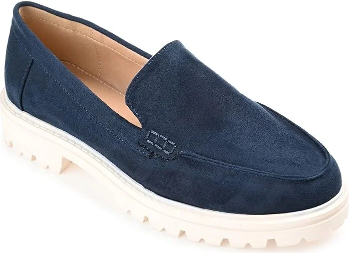 Journee Collection ERIKA Women's Flat Shoes Navy : 6 M, Faux Leather