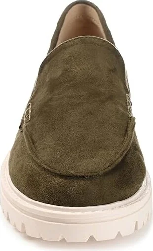 Journee Collection ERIKA Women's Flat Shoes Olive : 12 M, Faux Leather - Image 5