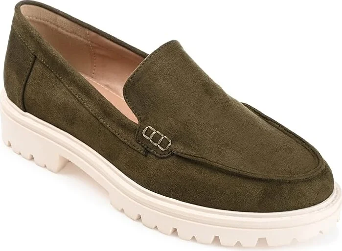 Journee Collection ERIKA Women's Flat Shoes Olive : 12 M, Faux Leather
