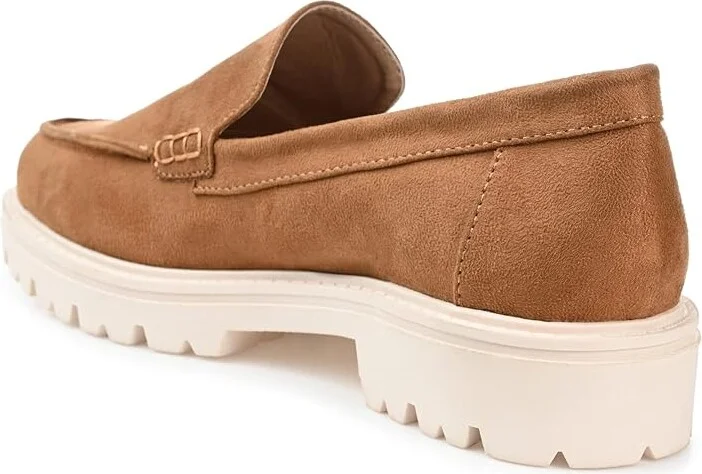 Journee Collection ERIKA Women's Flat Shoes Tan : 12 M, Faux Leather - Image 4