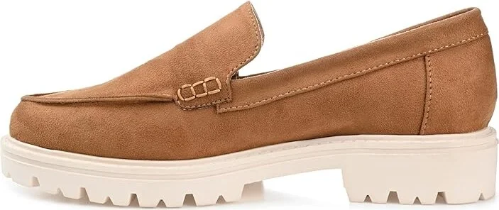 Journee Collection ERIKA Women's Flat Shoes Tan : 12 M, Faux Leather - Image 6
