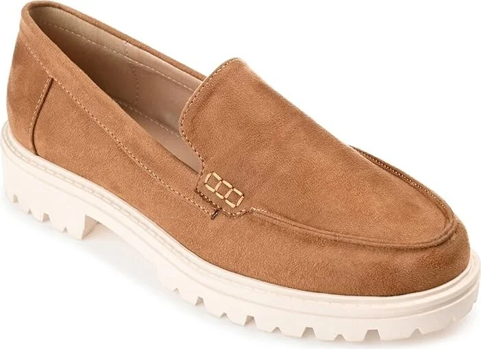 Journee Collection ERIKA Women's Flat Shoes Tan : 12 M, Faux Leather