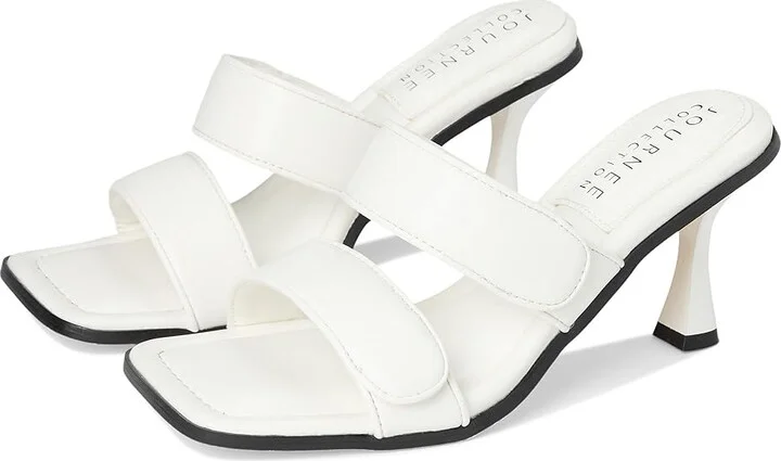 Journee Collection Essey Women's Dress Sandals White : 6 M, Synthetic