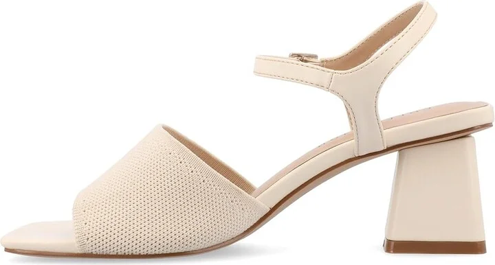 Journee Collection Evylinn Women's Sandals Beige : 8.5 M, Synthetic/Textile - Image 5