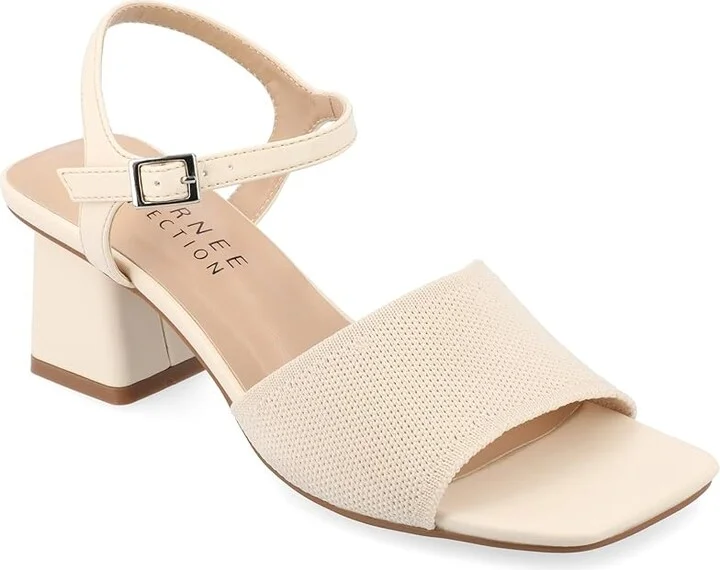 Journee Collection Evylinn Women's Sandals Beige : 8.5 M, Synthetic/Textile