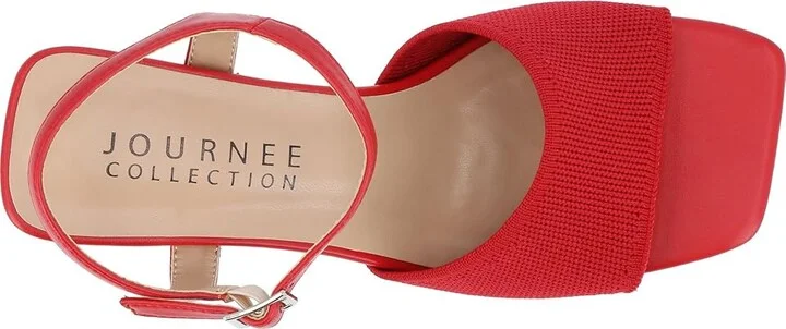 Journee Collection Evylinn Women's Sandals Red : 6 M, Synthetic/Textile - Image 2