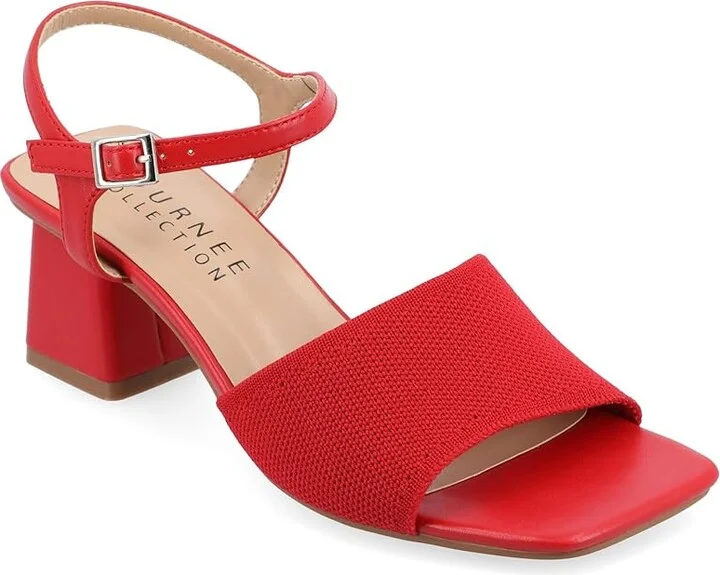 Journee Collection Evylinn Women's Sandals Red : 6 M, Synthetic/Textile