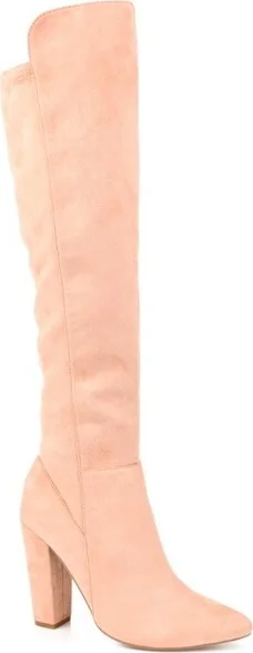 Journee Collection Extra Wide Calf Women's Dominga Boot Peach