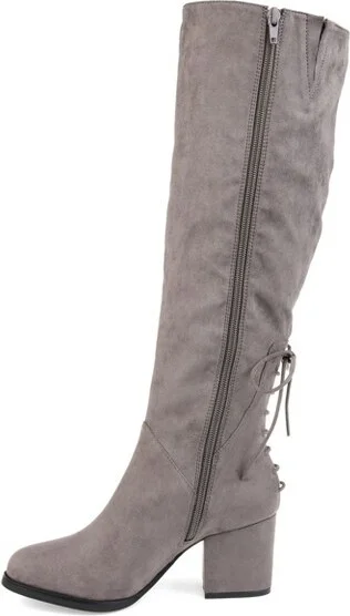 Journee Collection Extra Wide Calf Women's Leeda Boot Taupe - Image 4