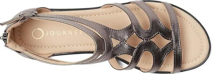 Journee Collection Genneva Women's Sandals Pewter : 11 M, Synthetic - Image 2