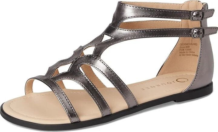 Journee Collection Genneva Women's Sandals Pewter : 11 M, Synthetic - Image 5