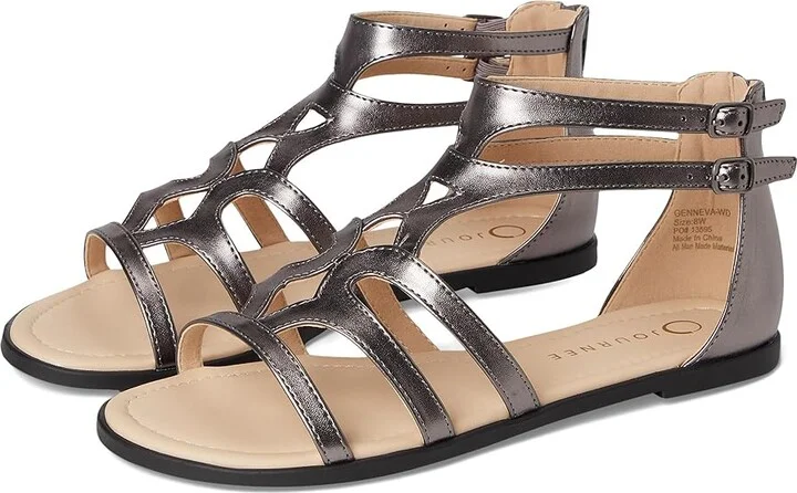 Journee Collection Genneva Women's Sandals Pewter : 11 M, Synthetic