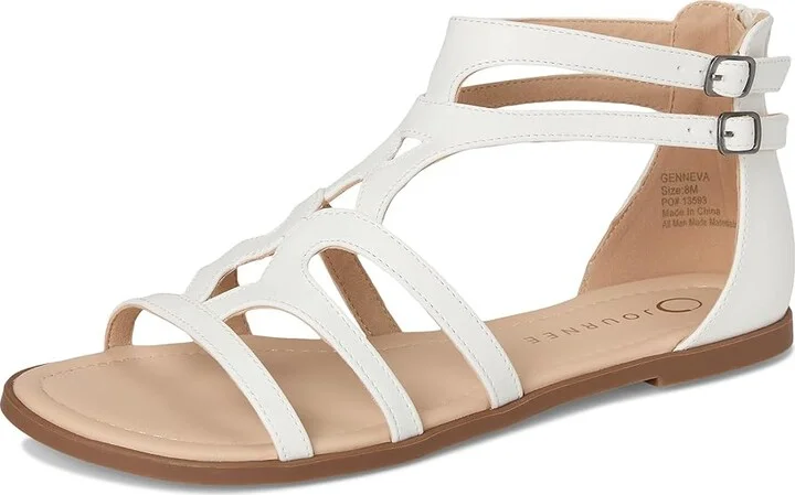 Journee Collection Genneva Women's Sandals White : 7.5 M, Synthetic - Image 5