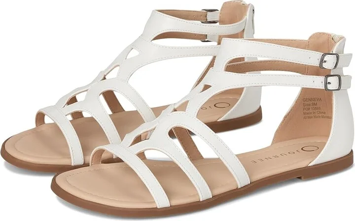 Journee Collection Genneva Women's Sandals White : 7.5 M, Synthetic