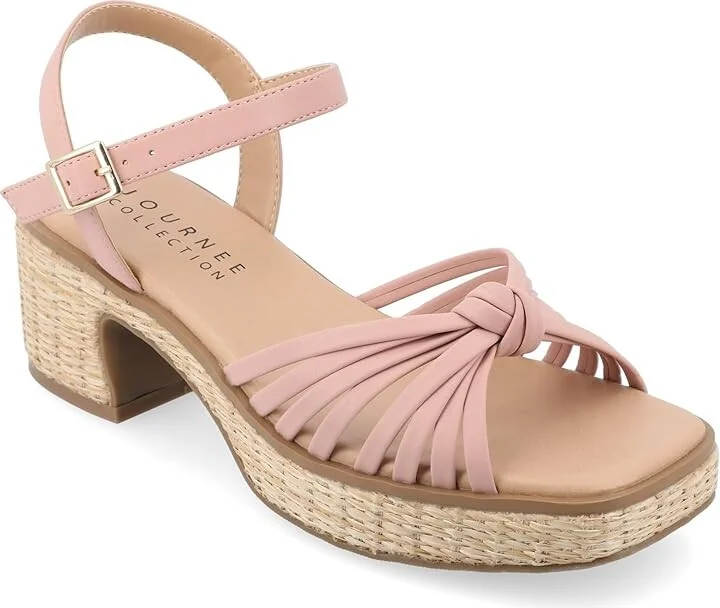 Journee Collection Hally Women's Sandals Rose : 8.5 M, Leather