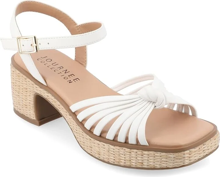 Journee Collection Hally Women's Sandals White : 11 M, Leather