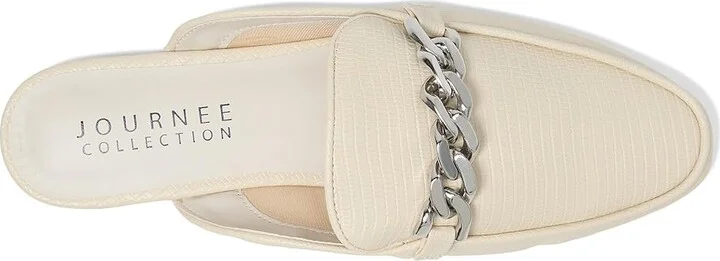 Journee Collection Hazina Women's Flat Shoes Ivory : 11 M, Faux Leather - Image 2