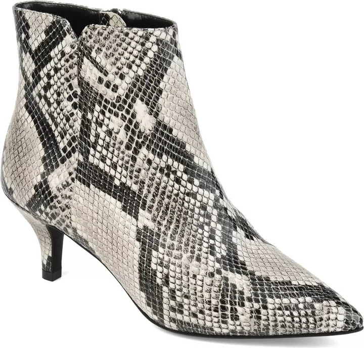 White/Black Faux Leather Snake Print