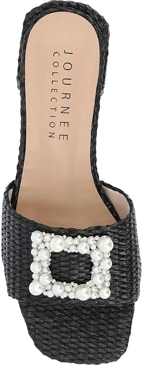 Journee Collection Justina Women's Sandals Black : 10 M, Synthetic - Image 2