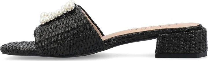 Journee Collection Justina Women's Sandals Black : 10 M, Synthetic - Image 5