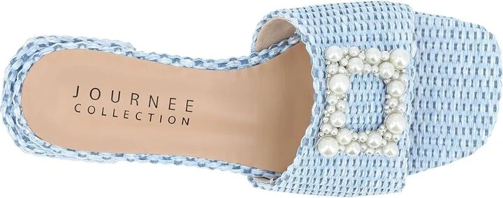 Journee Collection Justina Women's Sandals Blue : 10 M, Synthetic - Image 2