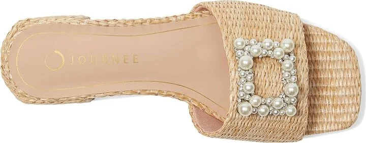 Journee Collection Justina Women's Sandals Natural : 6 M, Synthetic - Image 2