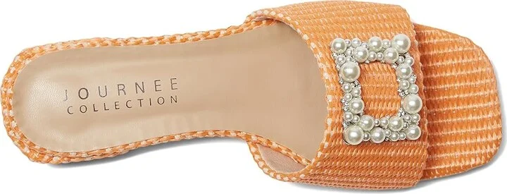 Journee Collection Justina Women's Sandals Orange : 11 M, Synthetic - Image 2