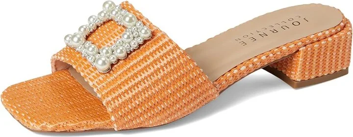 Journee Collection Justina Women's Sandals Orange : 11 M, Synthetic - Image 5