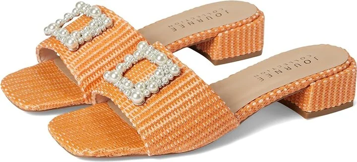 Journee Collection Justina Women's Sandals Orange : 11 M, Synthetic