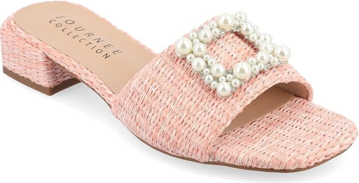 Journee Collection Justina Women's Sandals Pink : 10 M, Synthetic