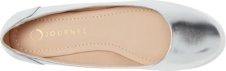 Journee Collection Kavn Women's Flat Shoes Silver : 11 M, Synthetic - Image 2