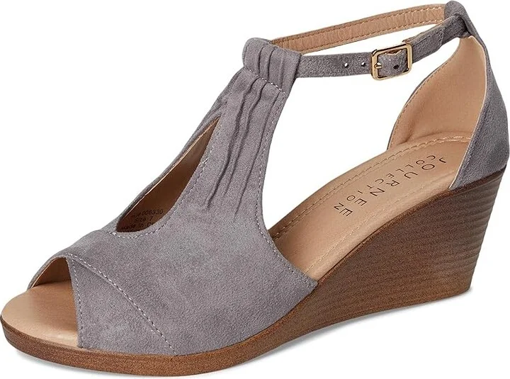 Journee Collection Kedzie Women's Wedge Shoes Grey : 9 M, Synthetic - Image 5