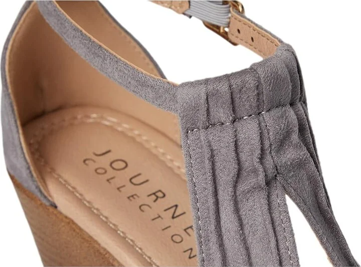 Journee Collection Kedzie Women's Wedge Shoes Grey : 9 M, Synthetic - Image 7