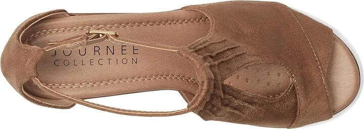 Journee Collection Kedzie Women's Wedge Shoes Taupe : 6.5 M, Synthetic - Image 2
