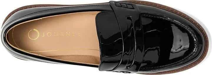 Journee Collection Kenly Women's Dress Flat Shoes Patent/Black : 7.5 W, Leather - Image 2
