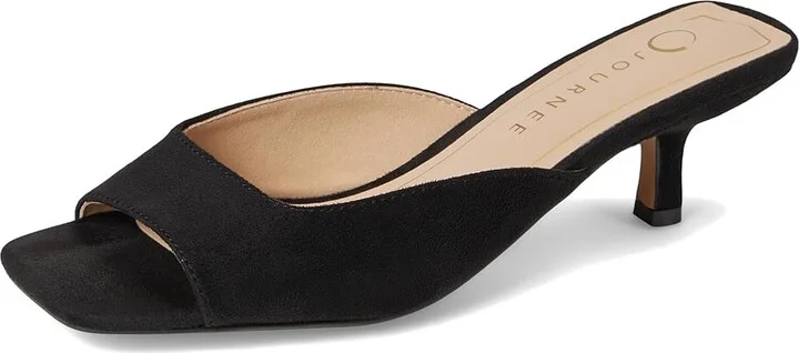 Journee Collection Larna Women's Sandals Black : 8.5 W, Synthetic - Image 5