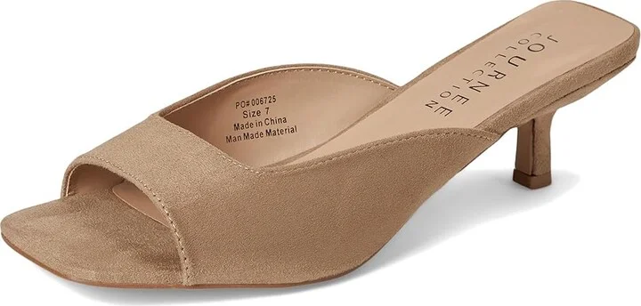 Journee Collection Larna Women's Sandals Taupe : 7 W, Synthetic - Image 5