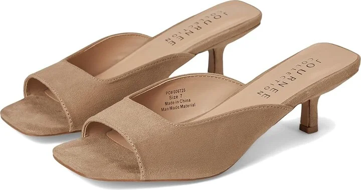 Journee Collection Larna Women's Sandals Taupe : 7 W, Synthetic