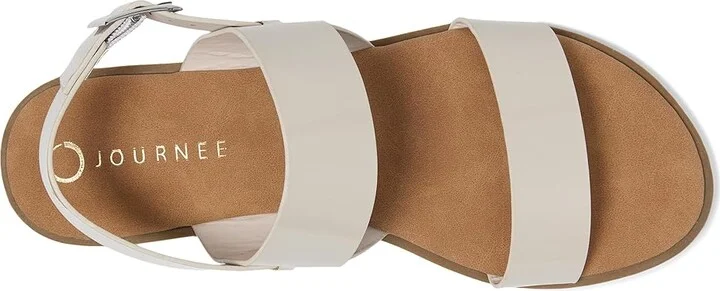 Journee Collection Lavine Women's Sandals Beige : 8.5 M, Faux Leather - Image 2