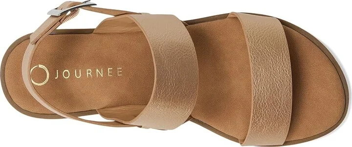 Journee Collection Lavine Women's Sandals Champagne : 7.5 M, Faux Leather - Image 2