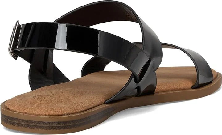 Journee Collection Lavine Women's Sandals Patent/Black : 9.5 W, Faux Leather - Image 4