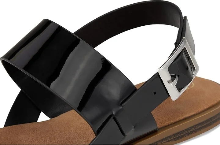 Journee Collection Lavine Women's Sandals Patent/Black : 9.5 W, Faux Leather - Image 7