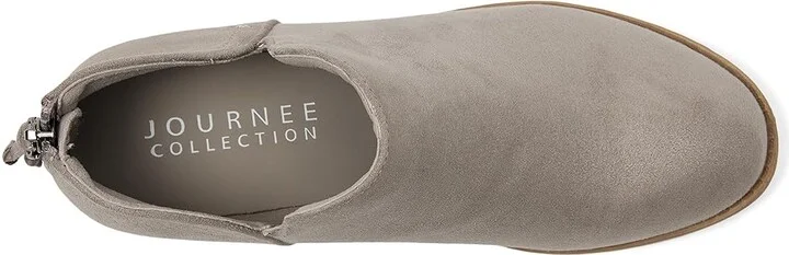 Journee Collection Livvy Bootie Women's Boots Grey : 5.5 W, Suede - Image 2