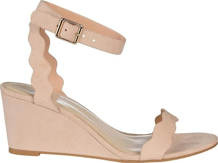 Journee Collection Loucia Wedge Women's Shoes Beige : 12 M, Synthetic - Image 7
