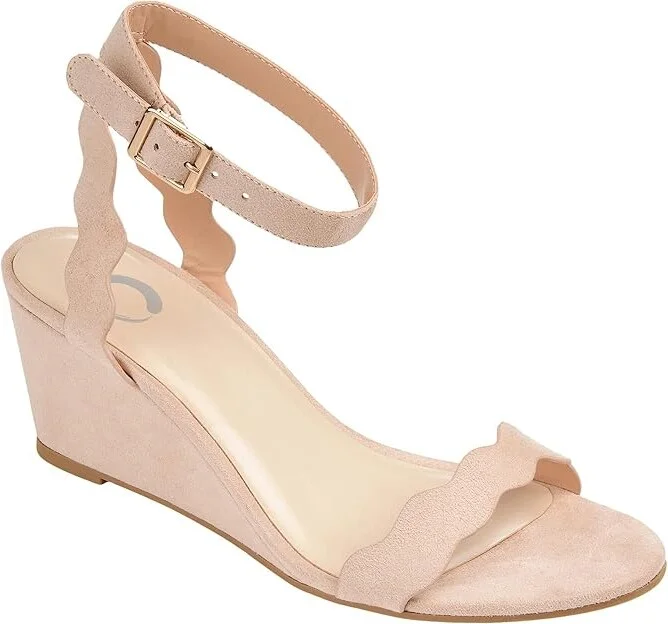 Journee Collection Loucia Wedge Women's Shoes Beige : 12 M, Synthetic